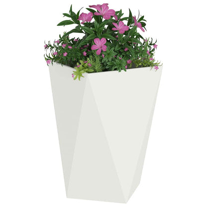 Utomhus Blomkruka Metall 2 pcs Vit 50 x 50 x 75 cm Stål