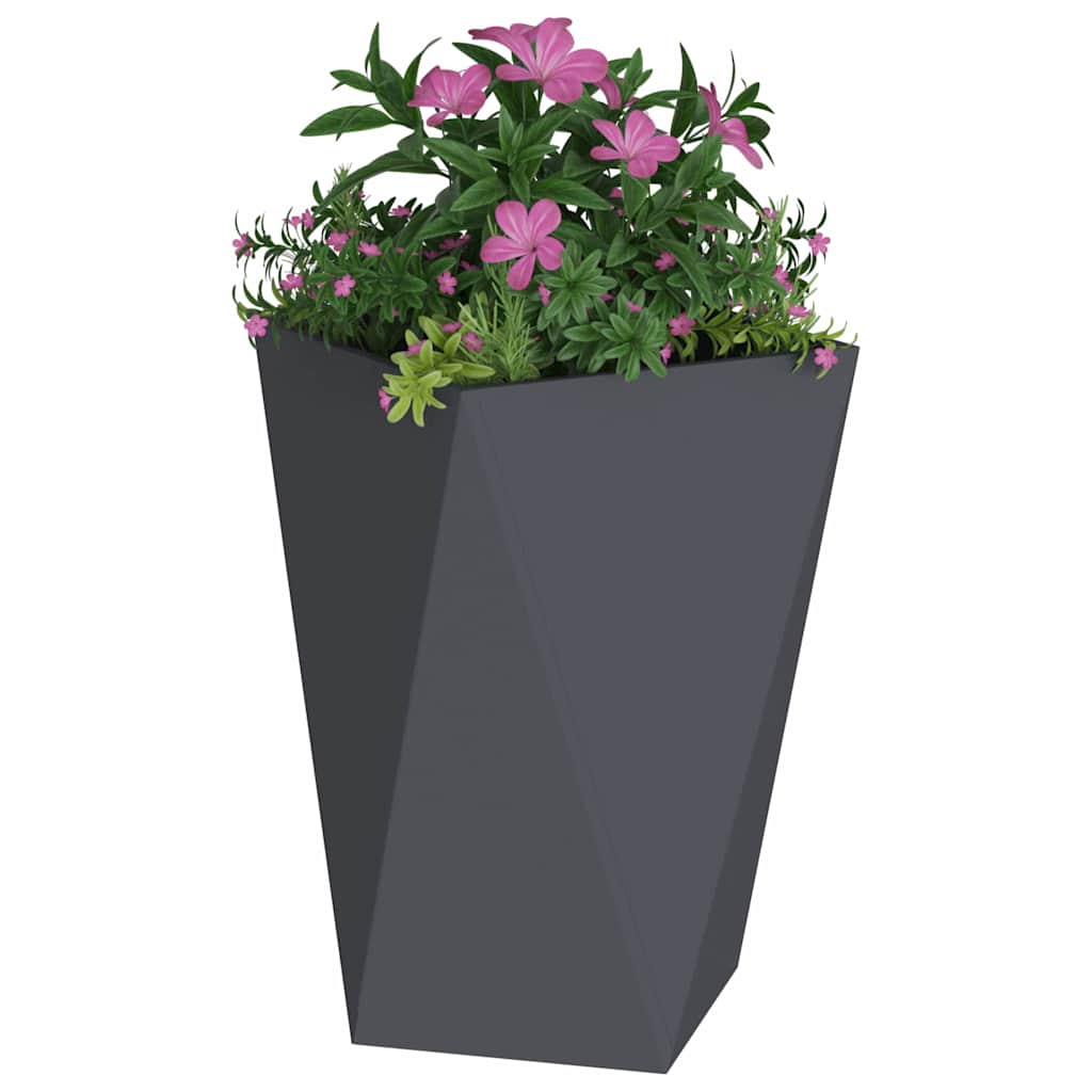Utomhus Blomkruka Metall 2 pcs Antracit 50 x 50 x 75 cm Stål