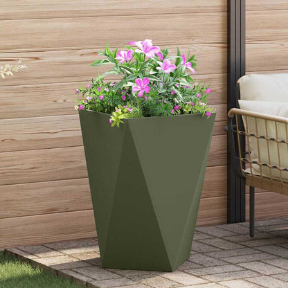 Utomhus Blomkruka Metall 2 pcs Olivgrön 50 x 50 x 75 cm Stål