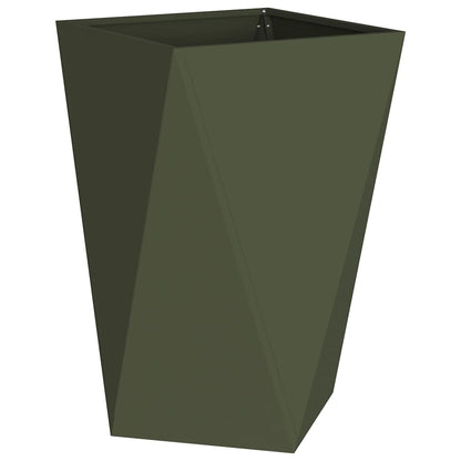 Utomhus Blomkruka Metall 2 pcs Olivgrön 50 x 50 x 75 cm Stål
