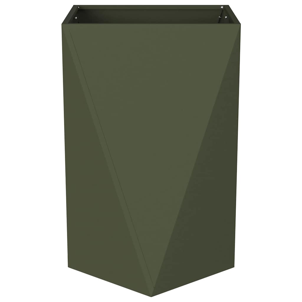 Utomhus Blomkruka Metall 2 pcs Olivgrön 50 x 50 x 75 cm Stål