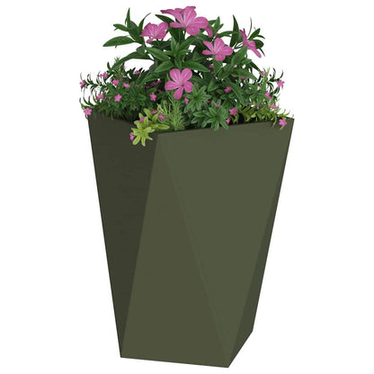 Utomhus Blomkruka Metall 2 pcs Olivgrön 50 x 50 x 75 cm Stål