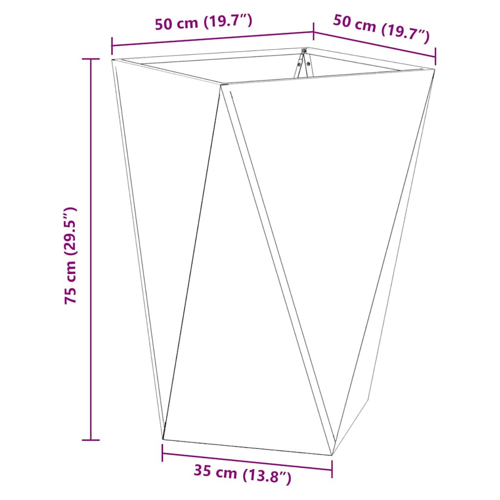 Utomhus Blomkruka Metall 2 pcs Olivgrön 50 x 50 x 75 cm Stål