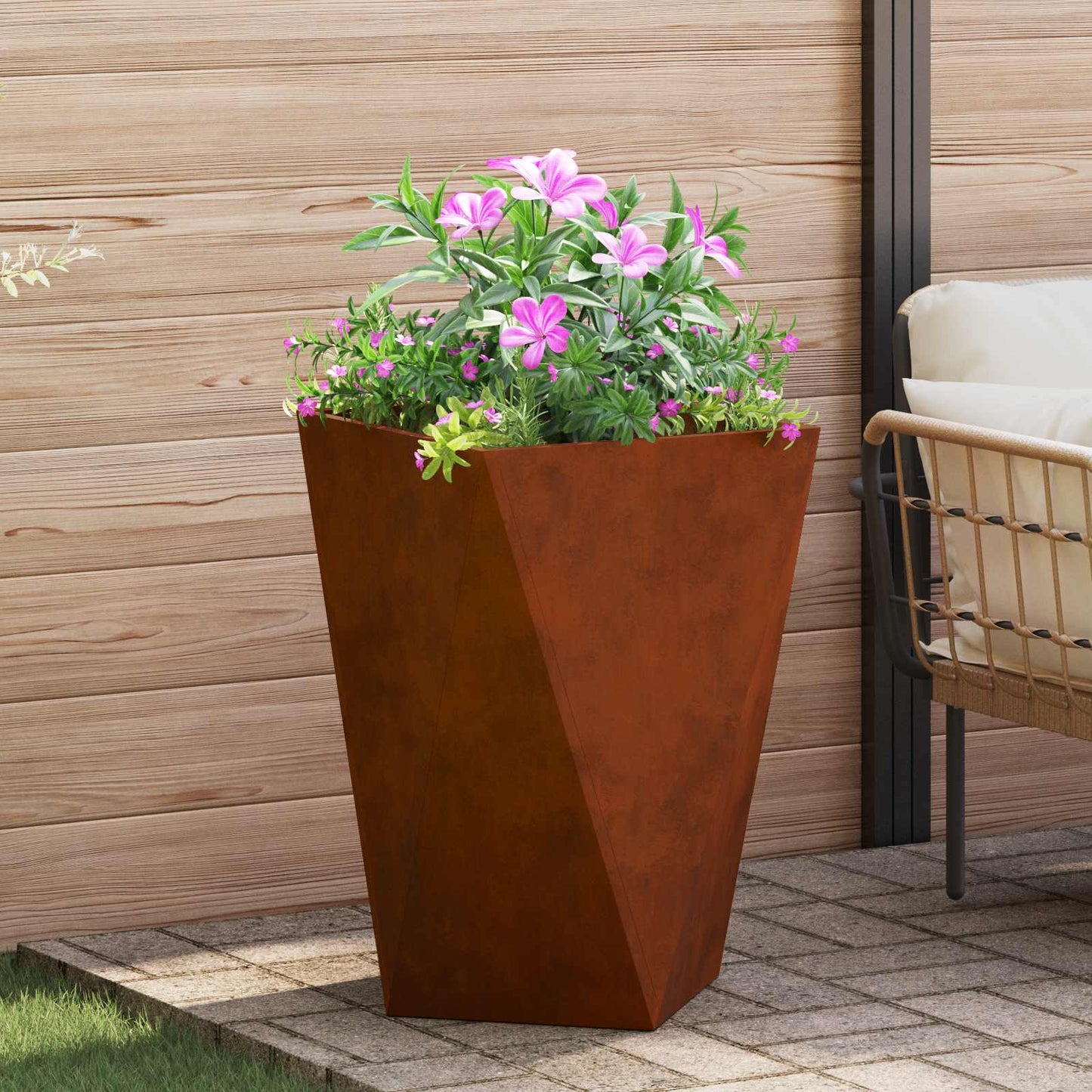 Utomhus Blomkruka Metall 2 pcs Rostig 50 x 50 x 75 cm