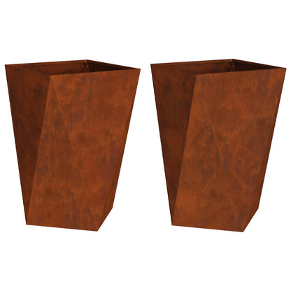 Utomhus Blomkruka Metall 2 pcs Rostig 50 x 50 x 75 cm