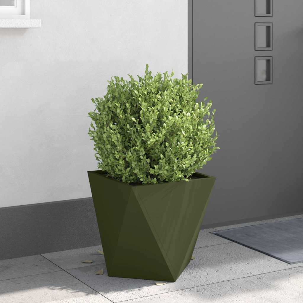 Utomhus Blomkruka Metall 2 pcs Olivgrön 40 x 40 x 40 cm Stål