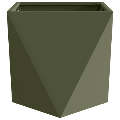 Utomhus Blomkruka Metall 2 pcs Olivgrön 40 x 40 x 40 cm Stål
