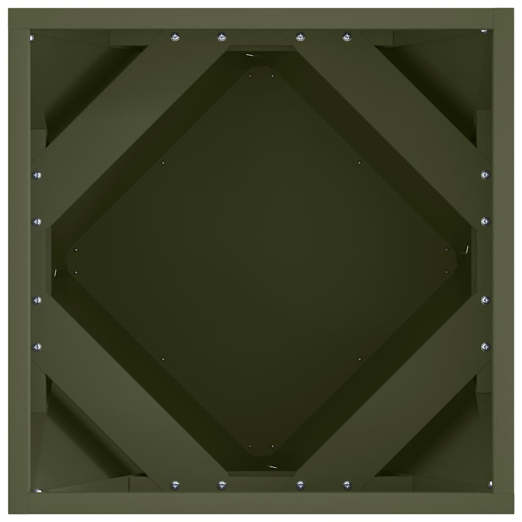 Utomhus Blomkruka Metall 2 pcs Olivgrön 40 x 40 x 40 cm Stål