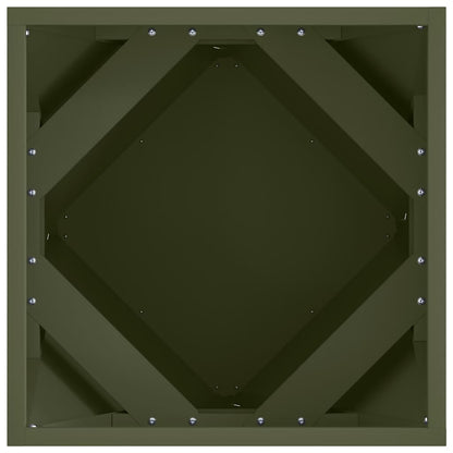 Utomhus Blomkruka Metall 2 pcs Olivgrön 40 x 40 x 40 cm Stål