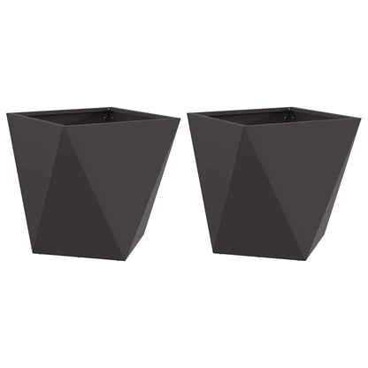 Utomhus Blomkruka Metall 2 pcs Svart 50 x 50 x 50 cm Stål