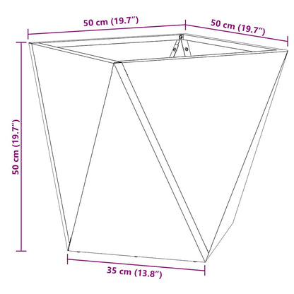 Utomhus Blomkruka Metall 2 pcs Svart 50 x 50 x 50 cm Stål