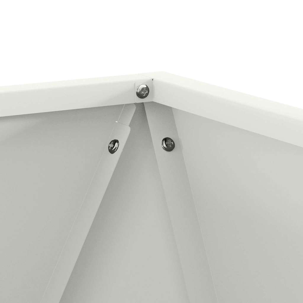 Utomhus Blomkruka Metall 2 pcs Vit 50 x 50 x 50 cm Stål