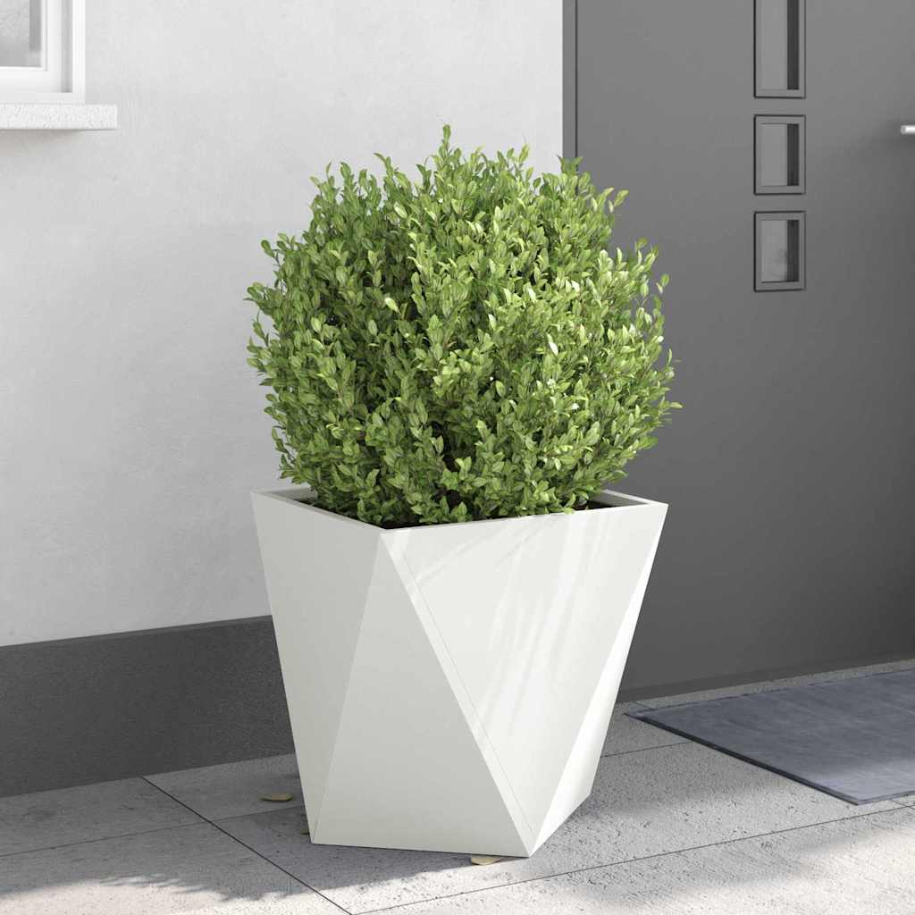 Utomhus Blomkruka Metall 2 pcs Vit 50 x 50 x 50 cm Stål
