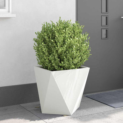 Utomhus Blomkruka Metall 2 pcs Vit 50 x 50 x 50 cm Stål