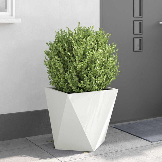 Utomhus Blomkruka Metall 2 pcs Vit 50 x 50 x 50 cm Stål
