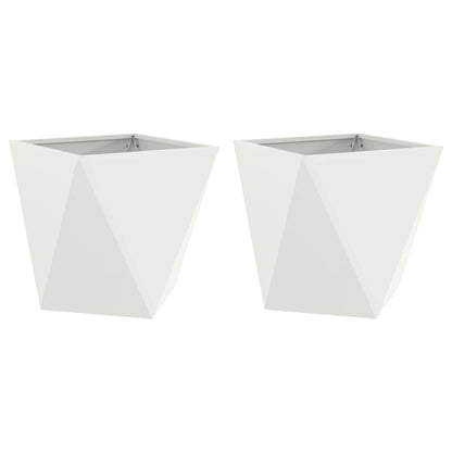Utomhus Blomkruka Metall 2 pcs Vit 50 x 50 x 50 cm Stål