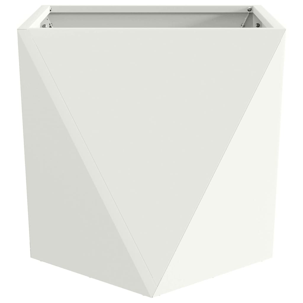 Utomhus Blomkruka Metall 2 pcs Vit 50 x 50 x 50 cm Stål