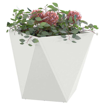 Utomhus Blomkruka Metall 2 pcs Vit 50 x 50 x 50 cm Stål