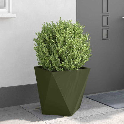 Utomhus Blomkruka Metall 2 pcs Olivgrön 50 x 50 x 50 cm Stål