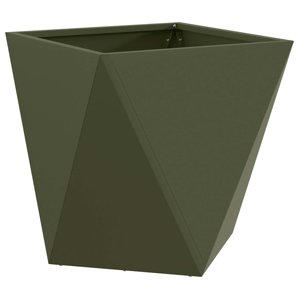 Utomhus Blomkruka Metall 2 pcs Olivgrön 50 x 50 x 50 cm Stål