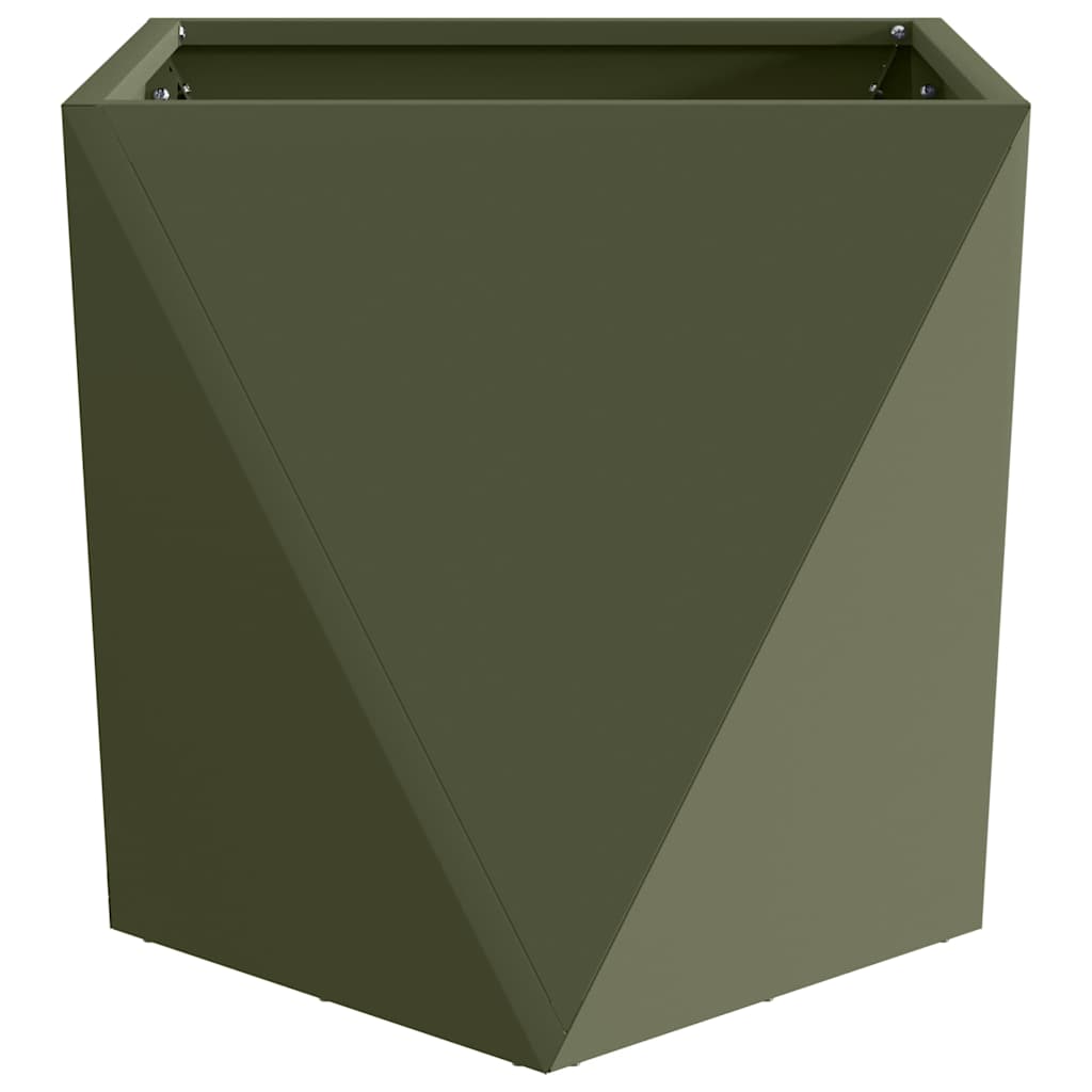 Utomhus Blomkruka Metall 2 pcs Olivgrön 50 x 50 x 50 cm Stål