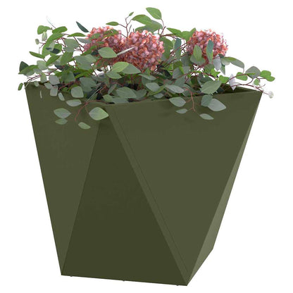 Utomhus Blomkruka Metall 2 pcs Olivgrön 50 x 50 x 50 cm Stål