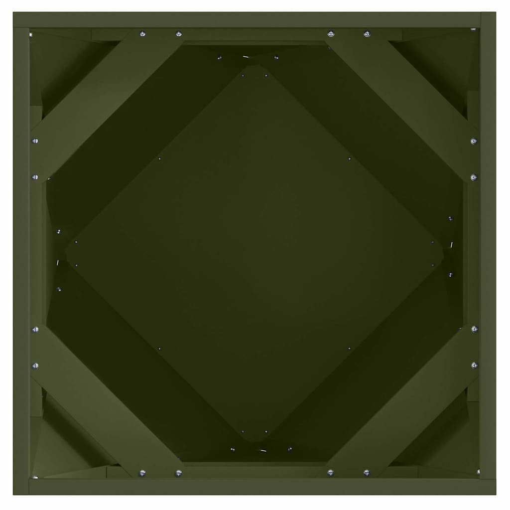 Utomhus Blomkruka Metall 2 pcs Olivgrön 50 x 50 x 50 cm Stål