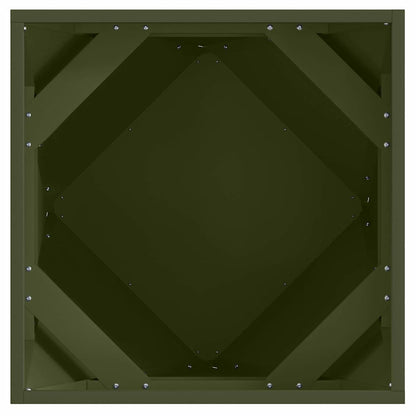 Utomhus Blomkruka Metall 2 pcs Olivgrön 50 x 50 x 50 cm Stål