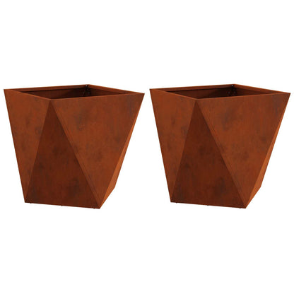 Utomhus Blomkruka Metall 2 pcs Rostig 50 x 50 x 50 cm