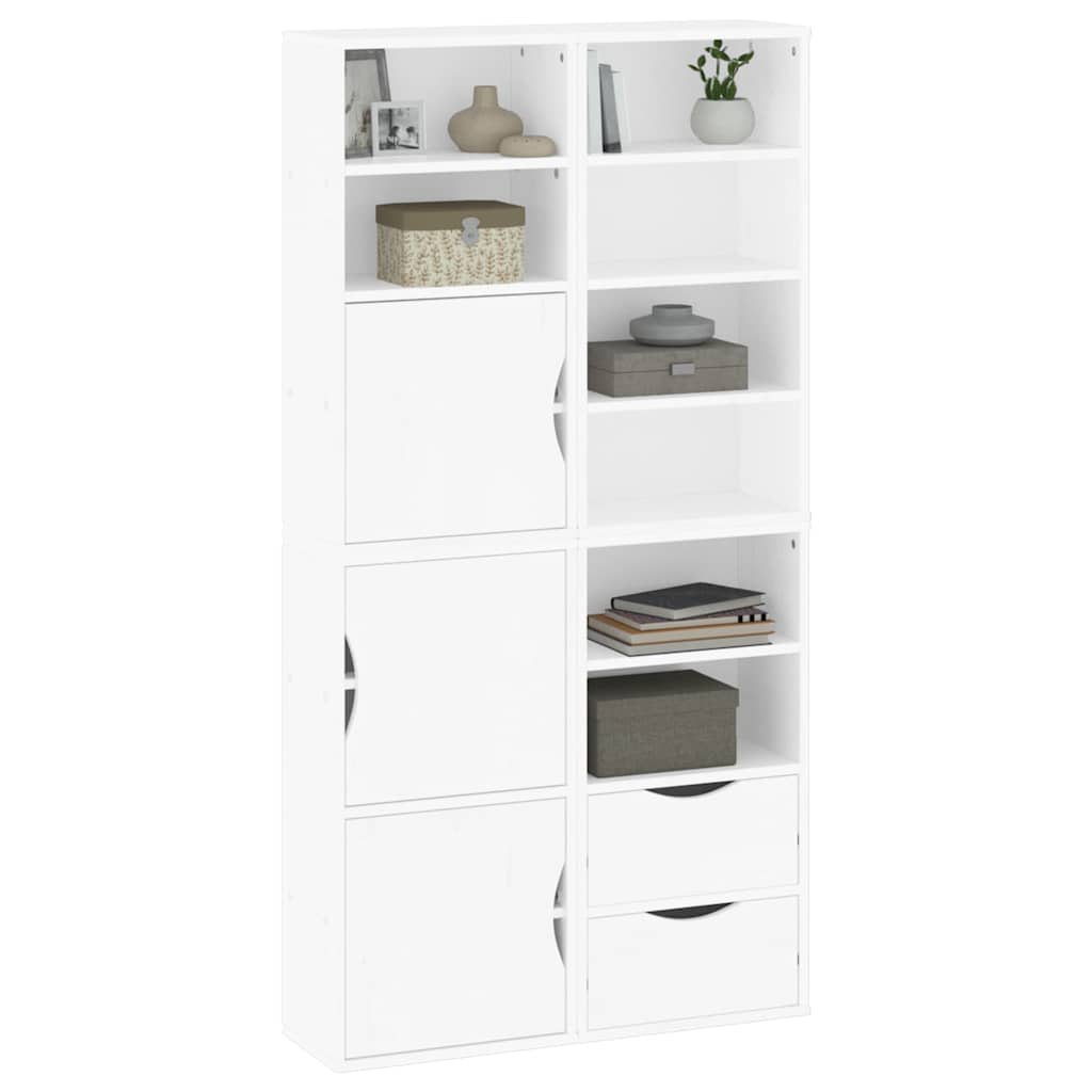 Sidoskåp 4 st "ODDA" vit 40x24x79 cm massiv trä furu