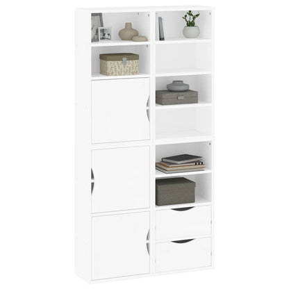 Sidoskåp 4 st "ODDA" vit 40x24x79 cm massiv trä furu