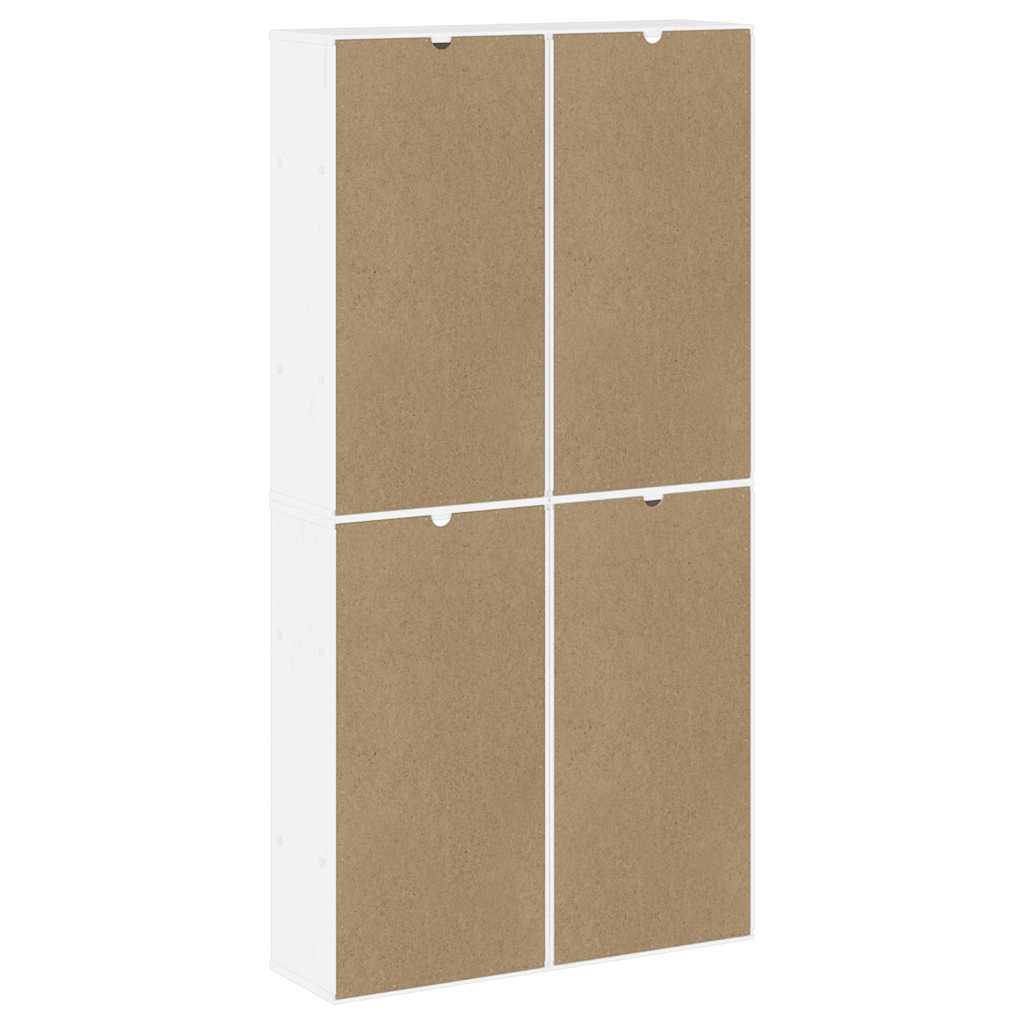 Sidoskåp 4 st "ODDA" vit 40x24x79 cm massiv trä furu