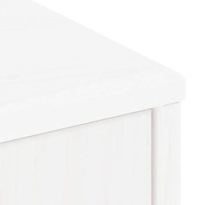 Sidoskåp 4 st "ODDA" vit 40x24x79 cm massiv trä furu