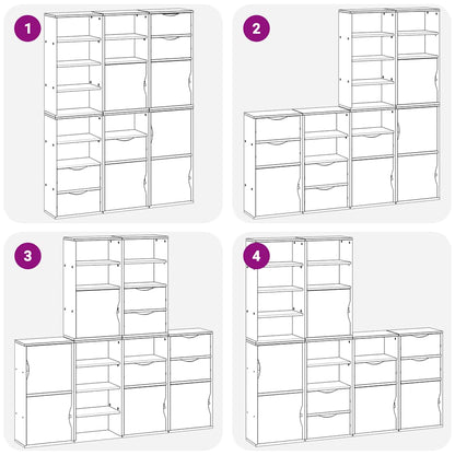 Skåp Vit 6 st "ODDA" 40x24x79 cm massivt Trä furu
