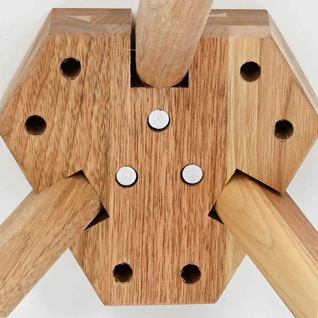 Soffbord Vit Brun 50 x 50 x 46 cm Massivt valnötsträ