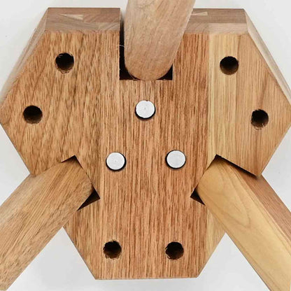 Soffbord Vit Brun 50 x 50 x 46 cm Massivt valnötsträ