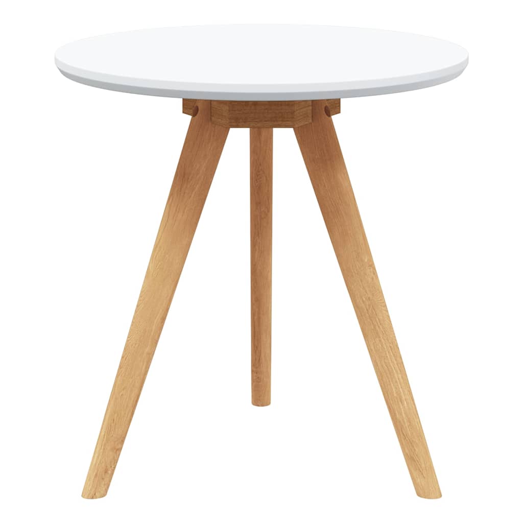 Soffbord Vit Brun 50 x 50 x 46 cm Massivt valnötsträ