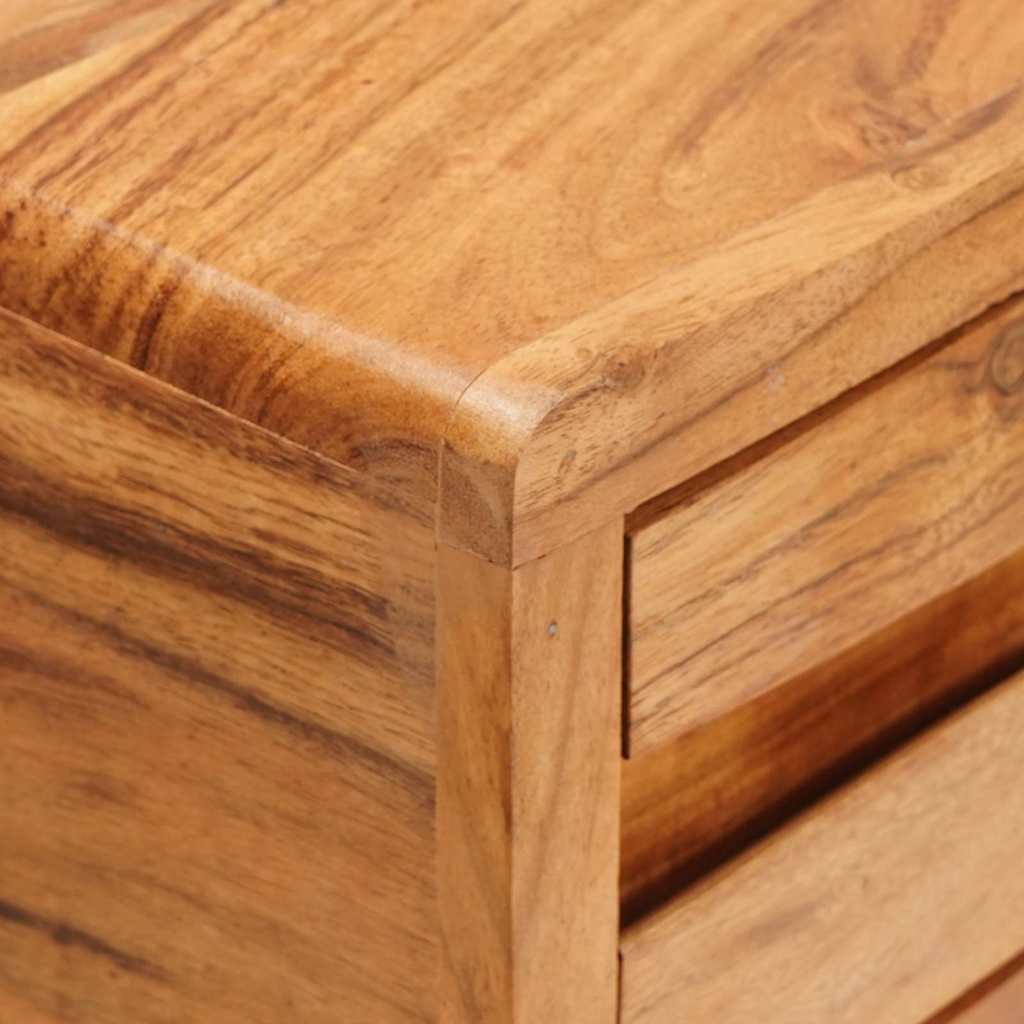 Avlastningsbord Konsollbord Brun med låda 110 x 30 x 80 cm Massivt Akaciaträ