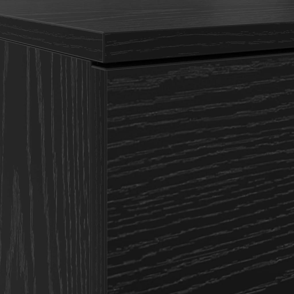 Skoställ Svart Ek Skoskåp med låda 100,5 x 28 x 100 cm