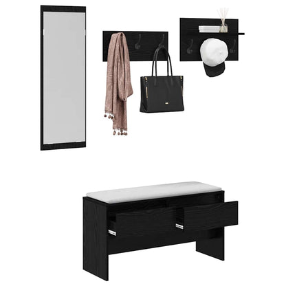 Hallmöbelset med låda 4 pcs Gammalt trä Konstruerat trä