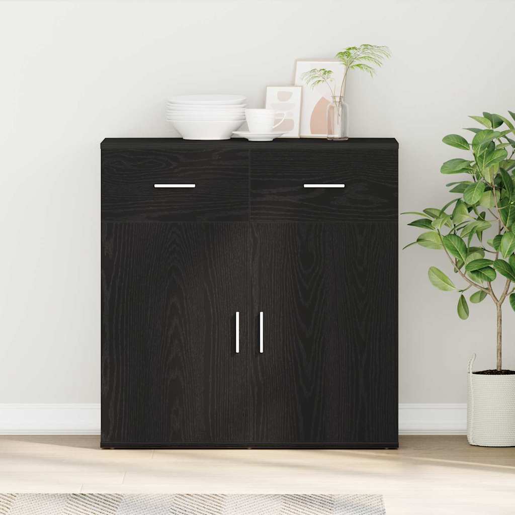 Skänk Svart Ek med låda 78 x 38 x 80 cm