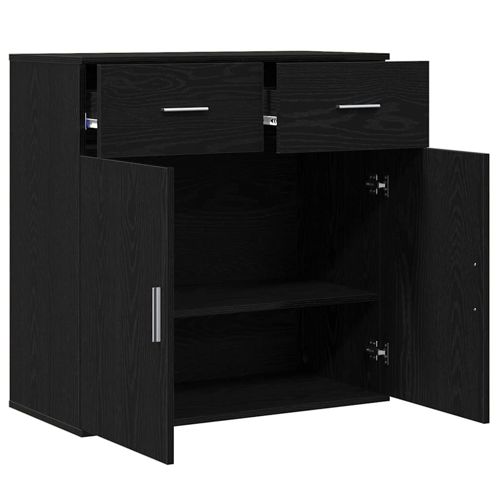 Skänk Svart Ek med låda 78 x 38 x 80 cm