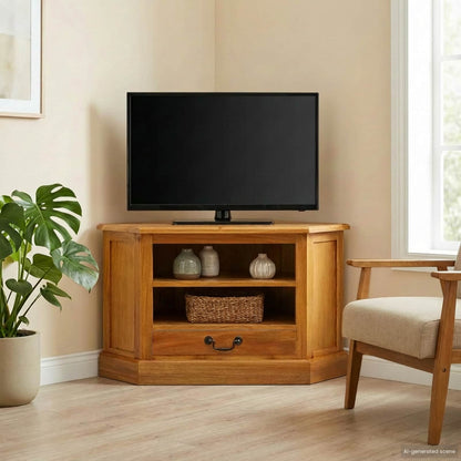 TV-Möbel Trä HörnTVSkåp Naturfärg 79 x 40 x 46 cm Massivt mahognyträ