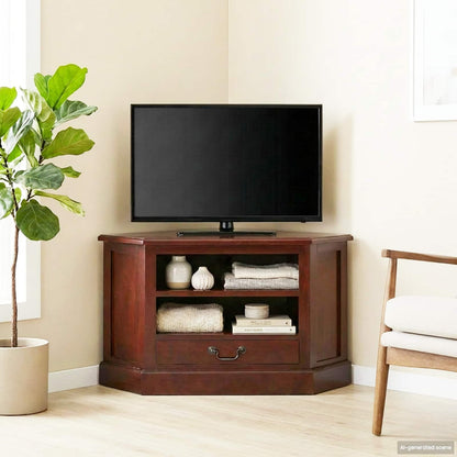 TV-Möbel Brun HörnTVSkåp med låda 79 x 40 x 46 cm Massivt mahognyträ