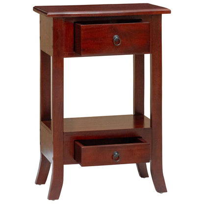 Avlastningsbord Konsollbord Brun med låda 50 x 29,5 x 76 cm Massivt mahognyträ