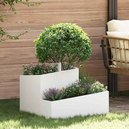Utomhus Blomkruka Metall Vit 60 x 60 x 50 cm Kallvalsat stål