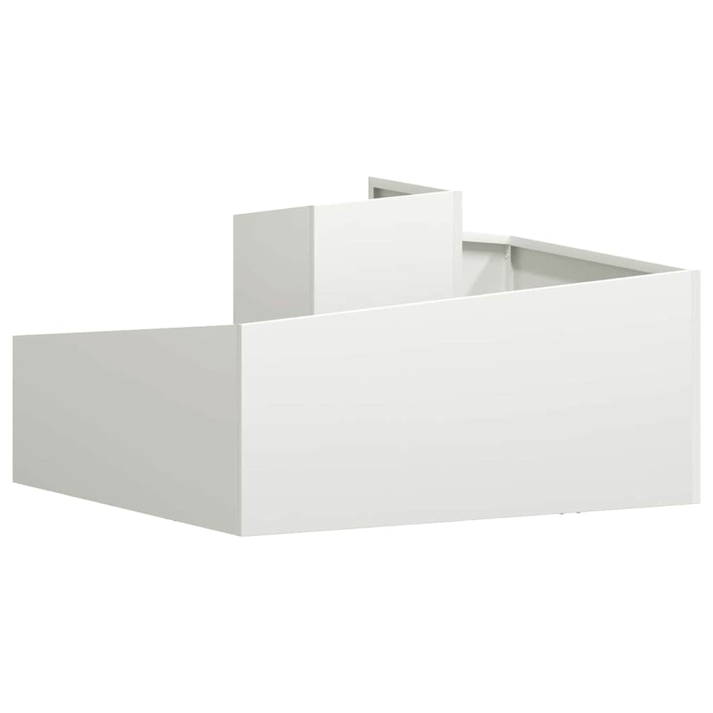 Utomhus Blomkruka Metall Vit 80 x 80 x 50 cm Kallvalsat stål