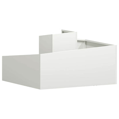 Utomhus Blomkruka Metall Vit 80 x 80 x 50 cm Kallvalsat stål