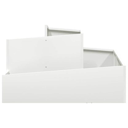 Utomhus Blomkruka Metall Vit 80 x 80 x 50 cm Kallvalsat stål