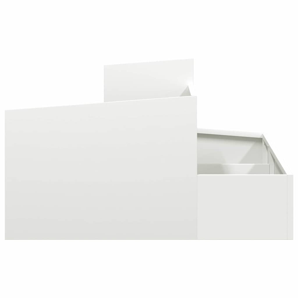Utomhus Blomkruka Metall Vit 80 x 80 x 50 cm Kallvalsat stål
